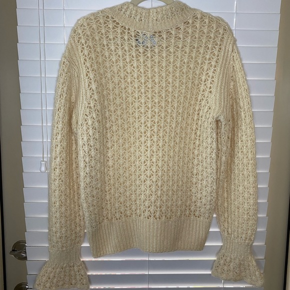 Cream Sweater with Lace Stitch and Frill Sleeves - Picture 5 of 8